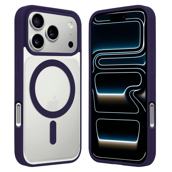 Funda Transparente con Color PÚRPURA Compatible con MagSafe para iPhone 17 Pro, Protección Antigolpes Ultrafina, TPU + Silicona Resistente