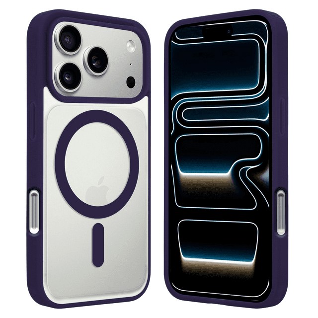 Funda Transparente con Color PÚRPURA Compatible con MagSafe para iPhone 17 Pro, Protección Antigolpes Ultrafina, TPU + Silicona Resistente
