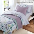thumbnail image 4 of Campus Comforts by New Sega Home 2-Pack Microfiber Sheet Set, One Print, One Solid, Flora, Lilac, Twin-XL, 4 of 8