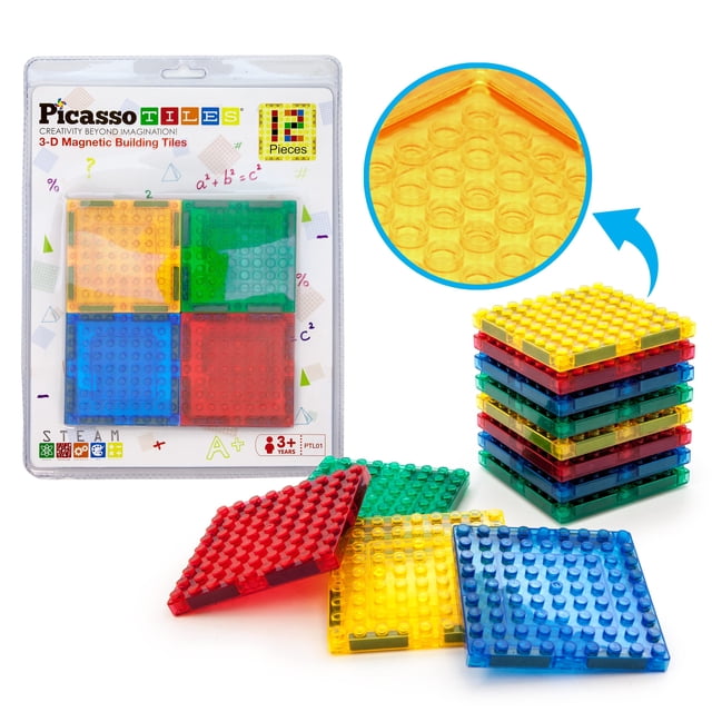 Juego de bloques de construcción de azulejos magnéticos de ladrillo | PicassoTiles