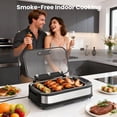 thumbnail image 3 of Moifoi Electric Grill,  Large operating area Smokeless Indoor Grill, Touch Panel with 6 Heat Levels, Dishwasher Safe Parts, with Auto Shut-Off, for Home, Black, 3 of 8