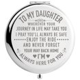 thumbnail image 1 of Regalos didácticos para hijas de mamá y papá para el día de su boda, regalos de graduación y cumpleaños para niñas, espejo de maquillaje compacto (Mir-Daughter-Journey), 1 of 1
