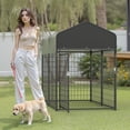 thumbnail image 6 of Heavy Duty Dog Kennel Cage Outside with Upgrade Secure Lock Dog Run Enclosure for Large Dogs,Black, 6 of 11