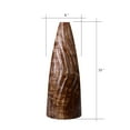 thumbnail image 2 of Villacera Handmade 15? Tall Brown Tapered Mango Wood Vase | Decorative Wave Carved Cylinder Vases | Eco-Friendly and Sustainable Wood, 2 of 6
