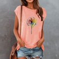 thumbnail image 2 of WEIYLL T-Shirt Femme Manches Cap Été Coupe Ample Hauts Roses Tailles TG, 2 of 4