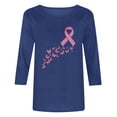 thumbnail image 5 of Hurxie Breast Cancer Shirt Women Breast Cancer Awareness Pink Ribbon T-Shirt Cancer Survivor V-Neck Tops Navy,S, 5 of 5