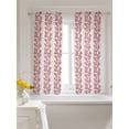 thumbnail image 3 of Red Gray Botanical Curtains 45 Inch Length,Sheer Curtains for Bedroom Living Room Window Pastoral Spring Summer Leaf Aesthetics Rod Pocket Drapes Kitchen Curtains Small Half Window 42"x45" 2 Panels, 3 of 6