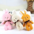 thumbnail image 6 of 1PC 16cm Plush Rabbit Toy with Ribbon Bow - Siamese Rabbits Key Chain Pendant, Gifts for Kids & Children, Wedding Favors, 6 of 8