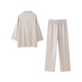 thumbnail image 2 of Willshela, conjunto de 2 piezas a la moda para mujer, chaqueta lisa con doble botonadura y pantalones Vintage de cintura elástica, conjuntos de pantalones elegantes para mujer, 2 of 2