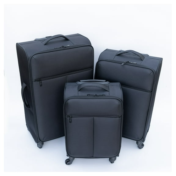 Cloth Suitcase Black - Softside Luggage with 360° Wheels, Waterproof, Wear-Resistant, Adjustable Handle - Travel Carry On