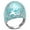 Aquamarine, variant on High Polished No Plating Stainless Steel Ring with Epoxy, White - Size 5