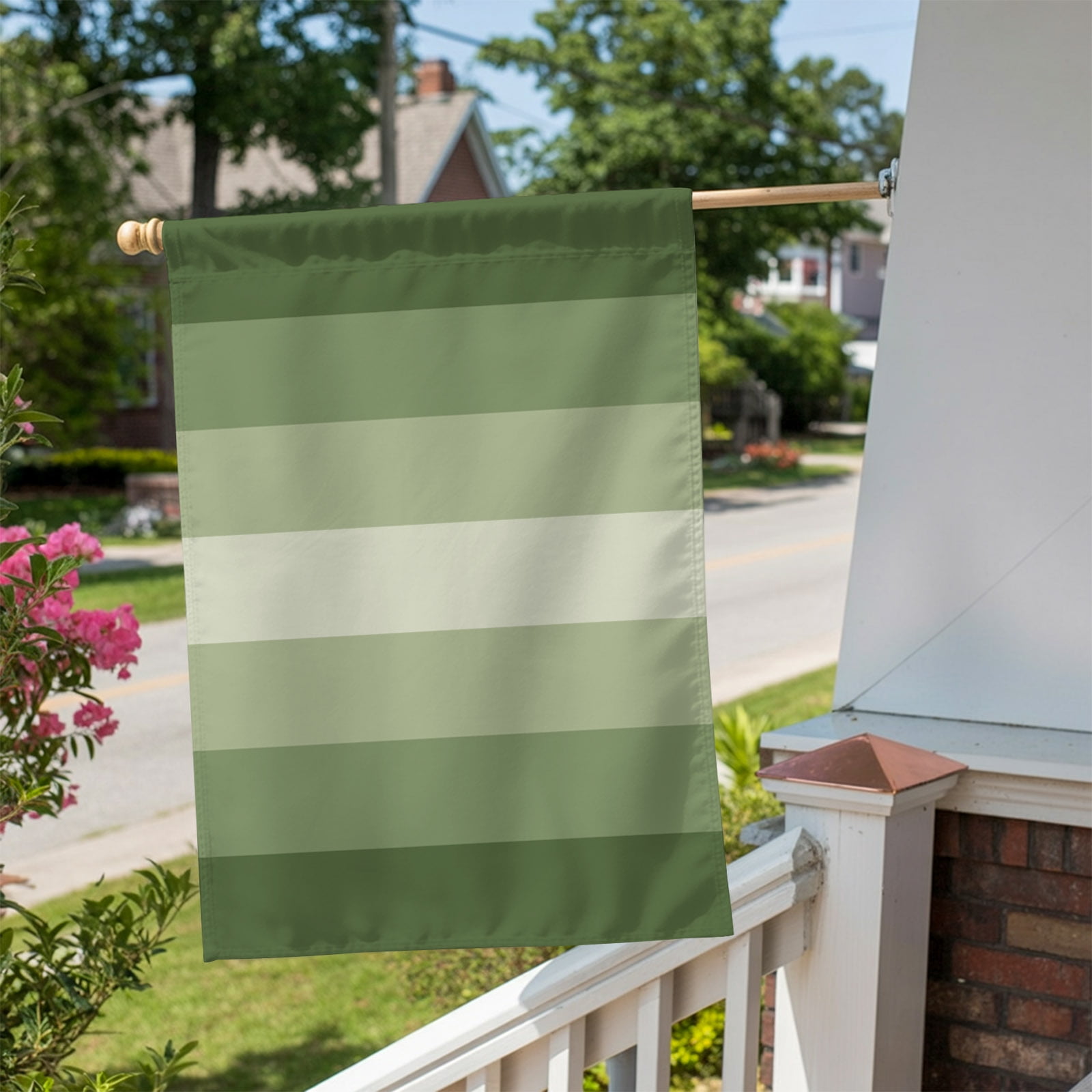 Sage Green House Flag 28 x 40 Inches, Ombre Stripe Weather Proof Outdoor Patio Flags Double Sided Small House Decoration for Yard Lawn Outside Home