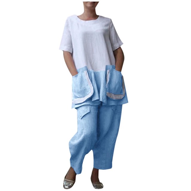 Traje de cintura de color sólido de verano para mujer Traje de dos piezas casual de moda Wmkox8yi bvn993