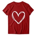 thumbnail image 6 of Valentine's Day T-Shirt for Women Fashion Heart Print Tee Shirts Casual Crewneck Short Sleeve Tops, 6 of 6