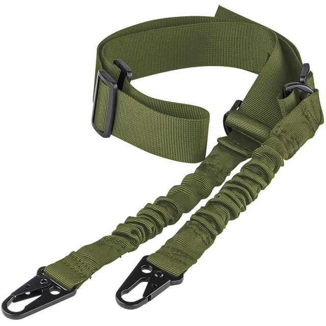 Two Points Rifle Sling with Length Adjuster Traditional Sling with Metal Hook for Outdoors