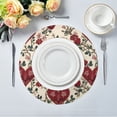 thumbnail image 5 of Round Placemat Heat Resistant & Wrinkle-Free Dining Table Decor Placemat For Home & Weddings Red Embroidery, 5 of 7