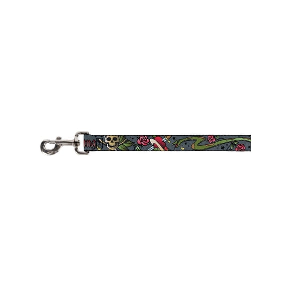 Skull Cross Bones Heart Knife Snake Collage Fun Animal Pet Dog Cat Leash