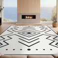 thumbnail image 2 of Design&I 6'x9' Washable Area Rug Sleek Flatweave Pet Friendly Black White Geometric Precision Design Symmetrical with Bold Accents for Queen Size Bedroom, Under Bed, 2 of 7
