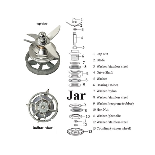 Waring 007314W Blender Cutting Assembly (Includes metal and rubber