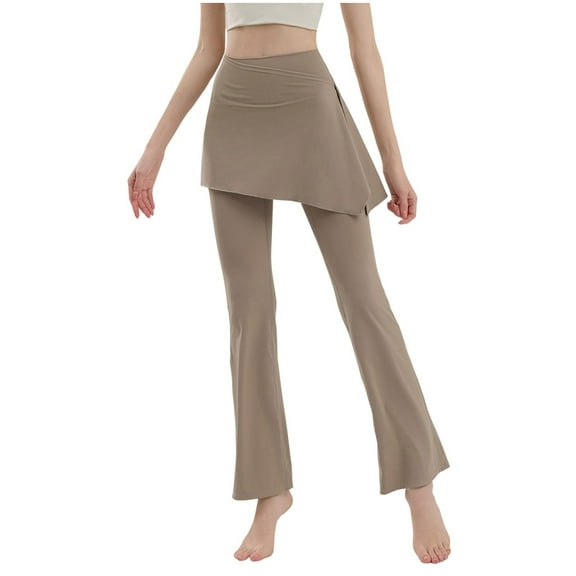 biudgviw Flare Skirted Leggings for Women Pull on Bootcut Workout Yoga Pants Comfy Athletic Tennis Bell Bottom Leggings Sporty Clothes