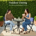 thumbnail image 4 of Best Choice Products 3-Piece Patio Bistro Dining Furniture Set w/ Glass Tabletop, Folding Chairs - Navy, 4 of 10