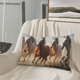 thumbnail image 5 of Sikiie Horses running Print Plush Pillow Cover, Wrinkle-proof and Stain-resistant Pillow Protector without Pillow Core, Home Decoration-16"x24", 5 of 6