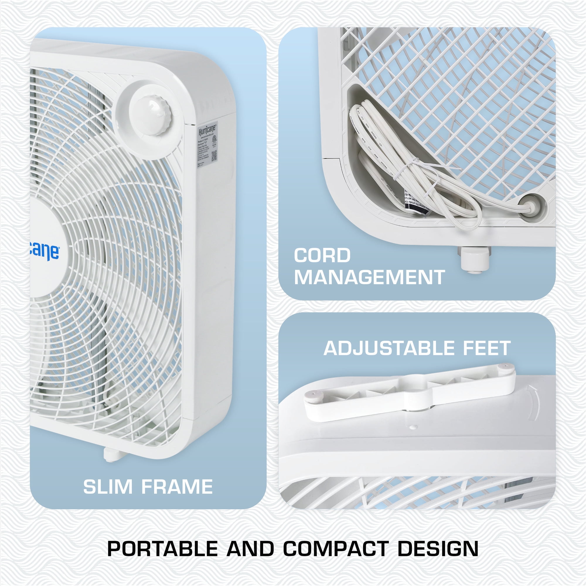 Open Box Hurricane 20" Classic Series Box Fan w/3 Efficient Speed Settings