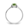 thumbnail image 2 of Solid 14k White Gold 7x5mm Oval Peridot Green August Gemstone Engagement Ring Size 6, 2 of 6