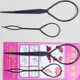 thumbnail image 2 of Plastic Magic Topsy Tail Hair Braid Ponytail Styling Maker Clip Tool Black 2pcs, 2 of 5