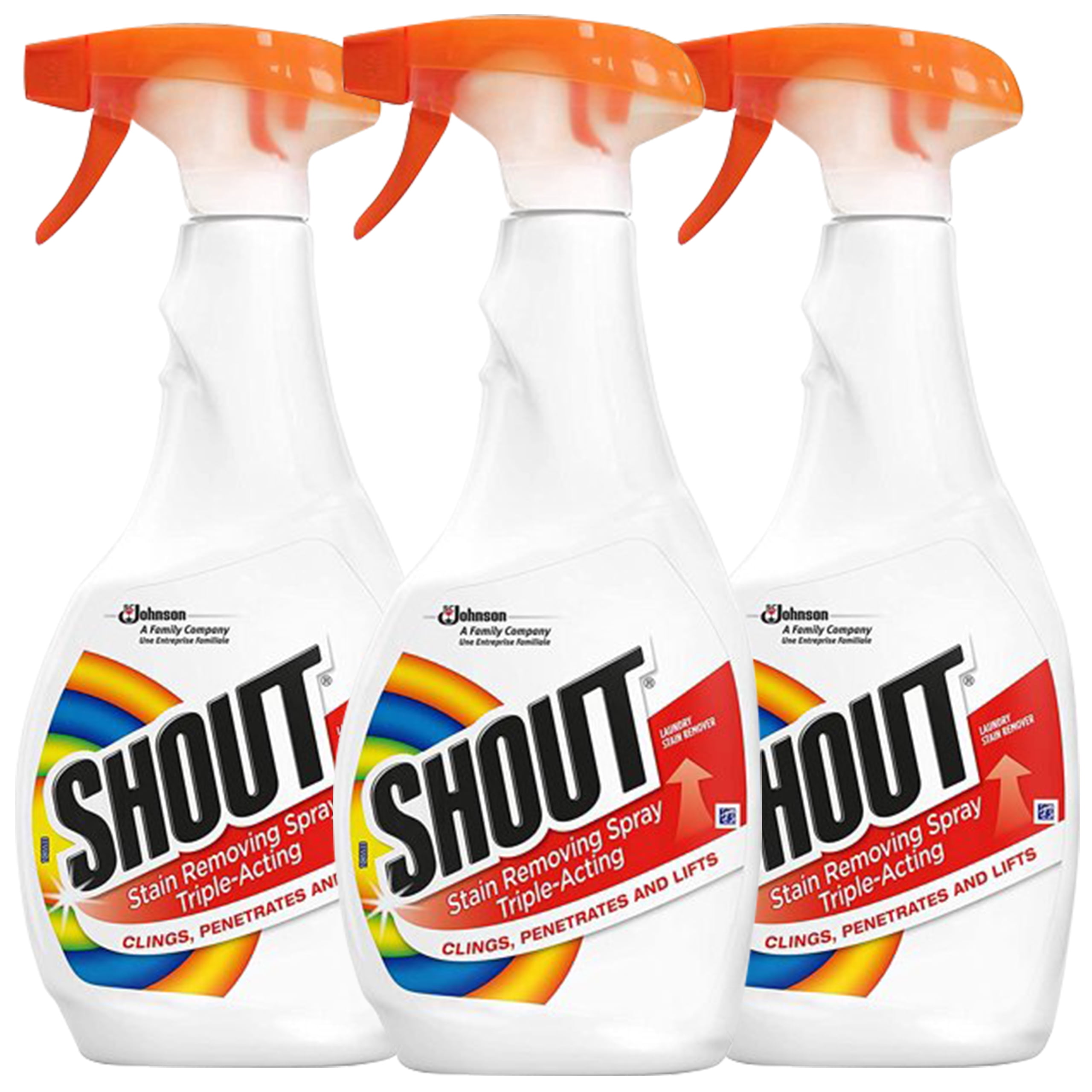 Shout TripleActing Laundry Stain Remover Spray Bottle for Everyday