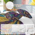 thumbnail image 2 of 3 Piece Yellow Purple Green Duvet Cover Set Full Size, Microfiber Comforter/Quilt Cover with Corner Ties and 2 Pillowcases, Modern Abstract Art Geometric All Season Soft Bedding with Zipper Closure, 2 of 8