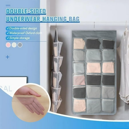 

Double-Side Hanging Underwear Organizer Hanging Underpants Bra Socks Storage Bag A