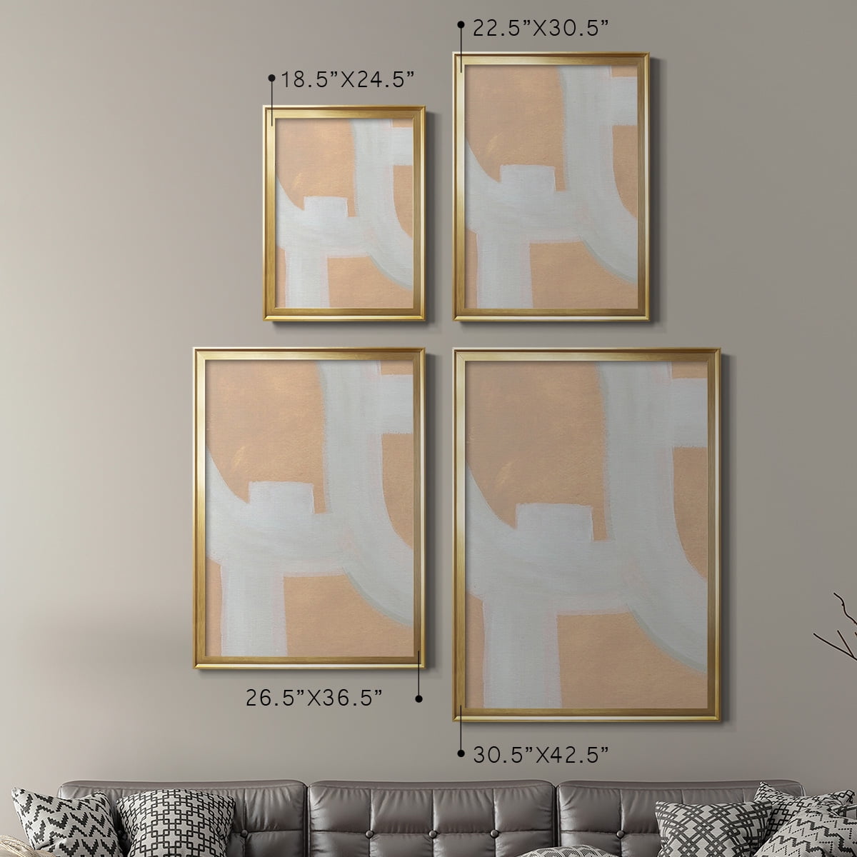 Neutral Winding Paths II Premium Framed Print, in Gold, Black, or Silver - Ready to Hang