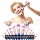 thumbnail image 4 of Juego de 12 pinceles de maquillaje multicolor con estuche tejido portátil, ideal para profesionales y principiantes., 4 of 6