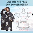 thumbnail image 4 of Oversized Wearable Blanket Hoodie,Dark Halloween Ghosts with Stars Sherpa Blanket Hoodie with Super Pockets,Super Warm Fuzzy Pullover for Women & Men, 4 of 6