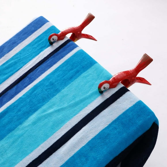 XZNGL Beach Towel Clips for Beach Chairs Beach Towel Clips, Towel Clips for Beach Chairs, Strong Beach Chair Clips for Towels, Parrot Shape Beach Accessories (Blue+Orange)