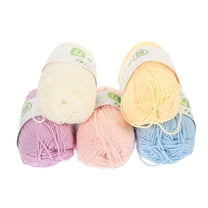 MEIBUTYUP 5-Pack Weight Cotton Yarn for Knitting and Crocheting, Assorted Colors, Soft and Craft Supplies