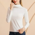 thumbnail image 3 of Norbi Women's Turtleneck Long Sleeve Shirts Fall Fashion Basic Layering Slim Fit Soft Thermal Underwear Tops, 3 of 7