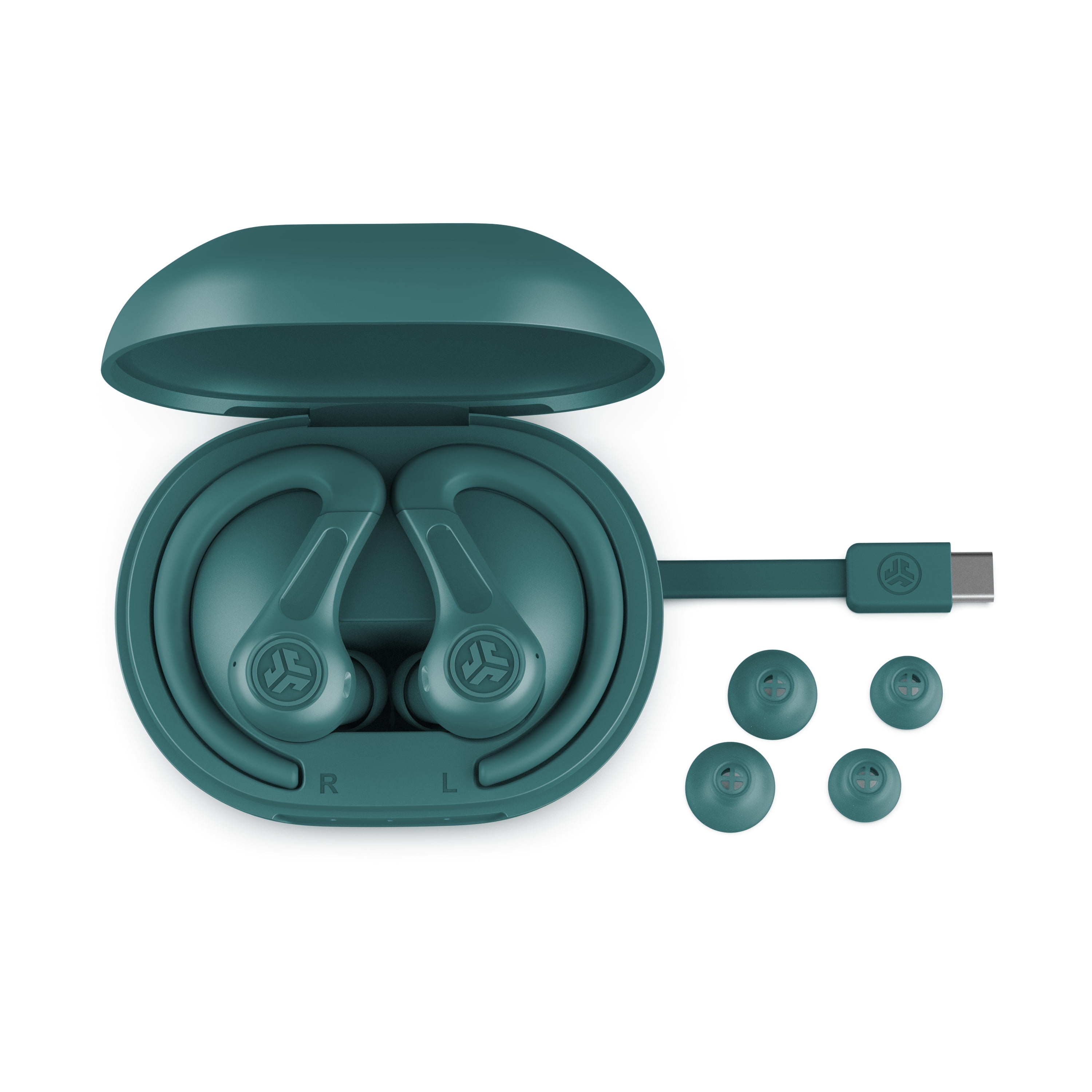 JLab JBuds Sport ANC 4 True Wireless Earbuds, Teal, Hybrid ANC, Touch Controls, Multipoint, App Customization