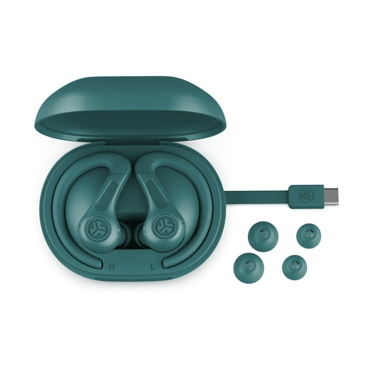 JLab JBuds Air Sport ANC 4 True Wireless Bluetooth Earbuds Charging Case Swipre Controls App Support Hybrid Active Noise Canceling Mulitpoint
