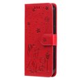 thumbnail image 4 of For Google Pixel 7A Case, Mantto PU Leather Cover with Cat Patterned Embossed Cute Painted Flip Wallet Card Case, With Kickstand Hand Strap Magnetic Closure Case For Google Pixel 7A, Red, 4 of 10