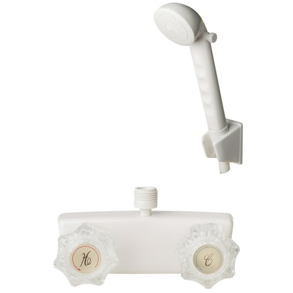 Laguna Brass 3220AWT/4120WT RV/Motorhome Non-Metallic Valve with Hand Shower Set, White Finish