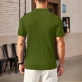 thumbnail image 3 of VgaVtl Mens Polo Shirts Knit Summer Short Sleeve Plain Casual Shirts for Men Collared Going Out Zip-Up, 3 of 6