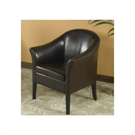Armen Living Leather Club Barrel Chair In Brown Walmart Canada