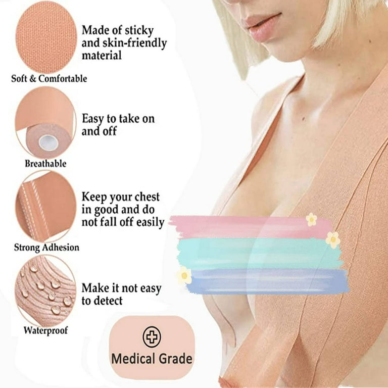 BRING IT UP - Boob tape for breast lift, Large Size Waterproof, Adhesive  Tape for Breast Lift, Bra, Boob Lift, Plus Size, Backless Dresses, Strapless  Bras for Women, Suitable for Alll Sizes