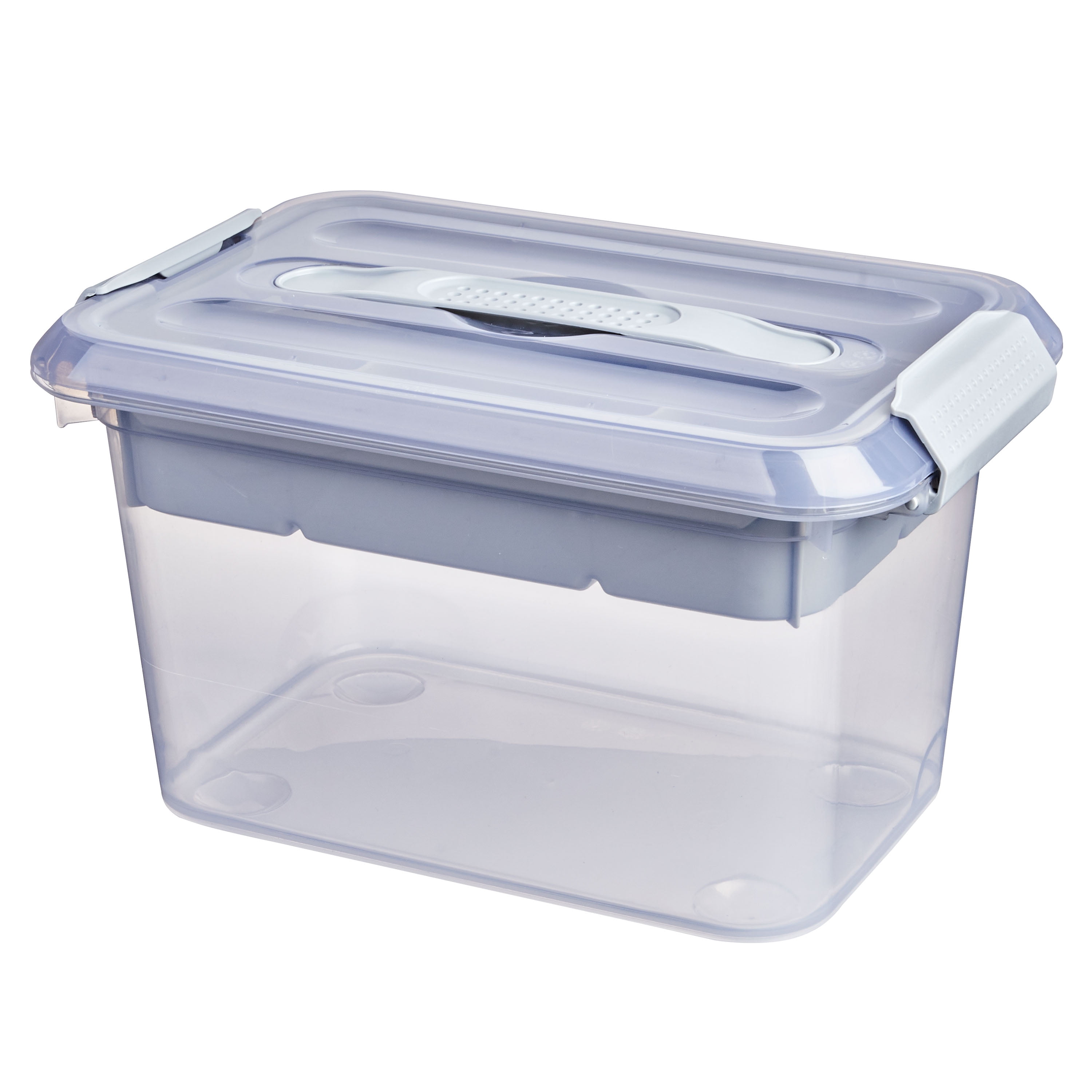 Pen + Gear Latchmate Plastic Storage Box, 6.2 qt, Gray
