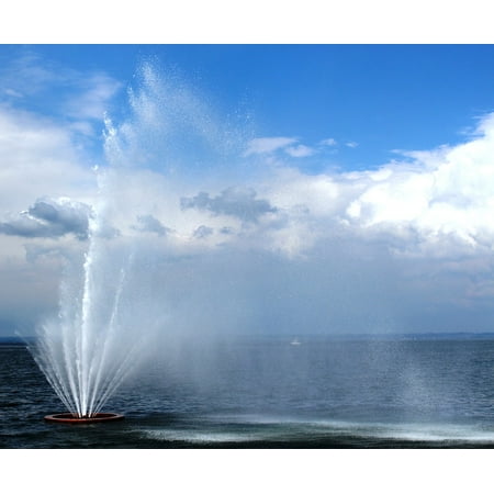 Framed Art For Your Wall Water Sky Clouds Mood Fountain Wind Water Feature 10x13 Frame