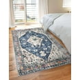 thumbnail image 3 of Lahome 3'x5' Area Rugs for Living Room,Machine Washable Rugs,Low Pile Non Slip Vintage Floral Print Rug Carpet for Entryway,Hallway,Kitchen,Home Decor,Blue, 3 of 15