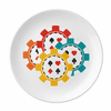 Colorful Casino Chips Illustration Plate Decorative Porcelain Salver Tableware Dinner Dish
