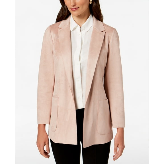 Charter Club Womens Woven Faux Suede Blazer Size XL